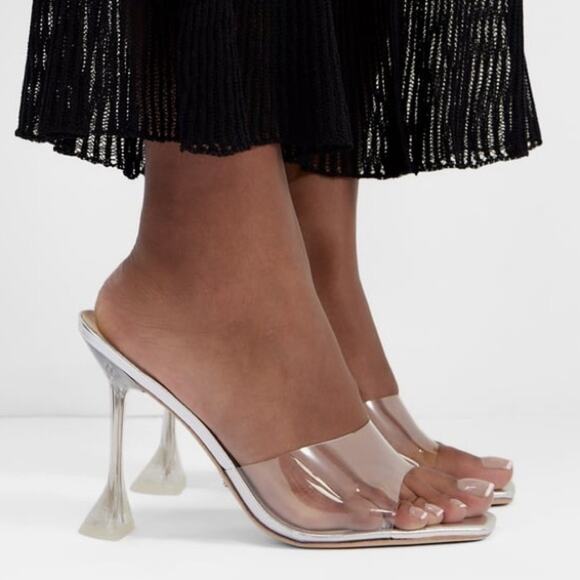 Tony Bianco Shoes - Tony Bianco Serri Clear Vinyl Hourglass Heel Mule Sandals Glam Heels Sz 7